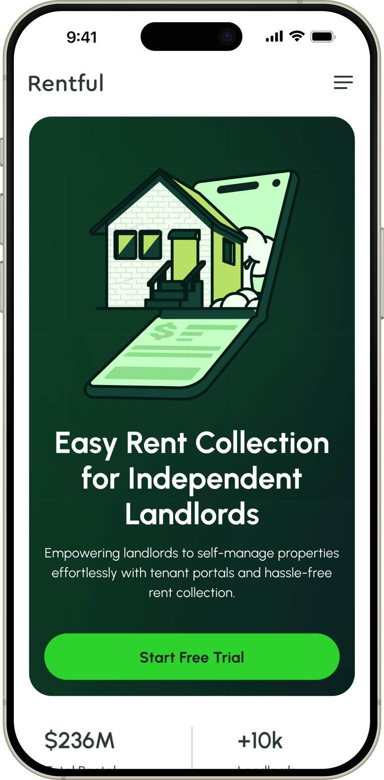 Rent collection mobile interface